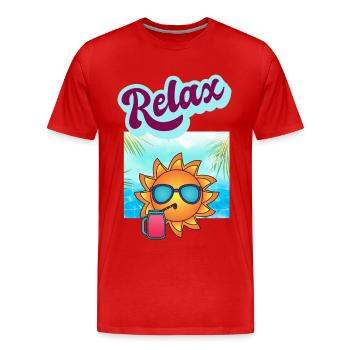 DETENTE RELAXATION - T-shirt bio Premium Homme - rouge - Devant - Damien (186cm)