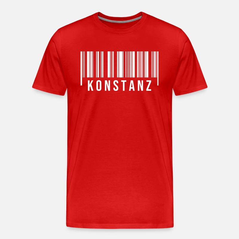 Schwabe Strichcode Konstanz - Männer Premium Bio T-Shirt - Rot