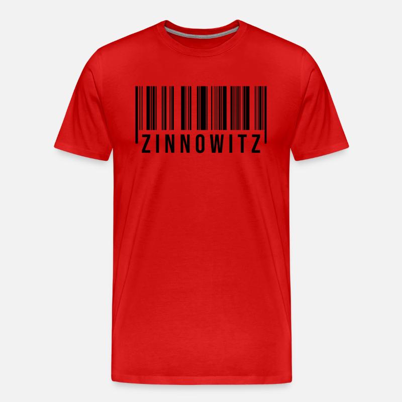 Zinnowitz Strichcode - Männer Premium Bio T-Shirt - Rot