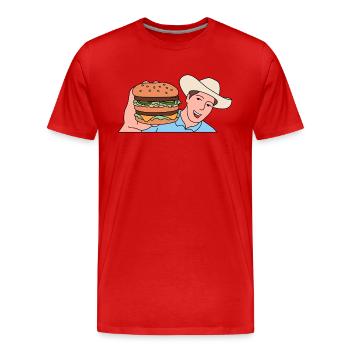 Burger in Texas Design für stolze Texaner - Männer Premium Bio T-Shirt - Rot - Vorne - Damien (186cm)