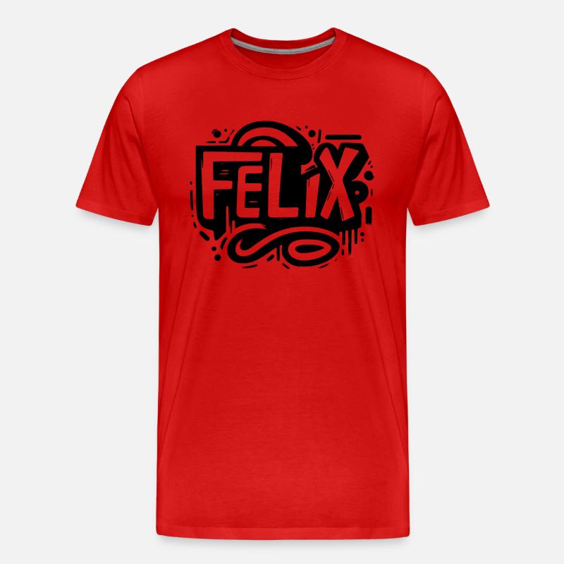 Felix Name Vorname Graffiti - Männer Premium Bio T-Shirt - Rot