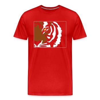 Tigers Auge Exotisches Tier Tierarzt - Männer Premium Bio T-Shirt - Rot - Vorne - Damien (186cm)
