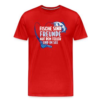 Pêcheur à la ligne Canne à pêche Pêche - T-shirt bio Premium Homme - rouge - Devant - Damien (186cm)
