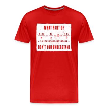 Fibonacci Folge Kunst Goldener Schnitt Mathe - Männer Premium Bio T-Shirt - Rot - Vorne - Damien (186cm)