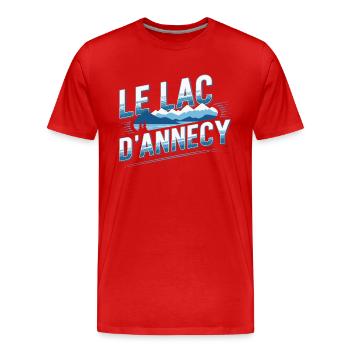 Le Lac d'Annecy - T-shirt bio Premium Homme - rouge - Devant - Damien (186cm)