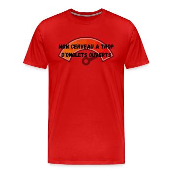 trop onglets - T-shirt bio Premium Homme - rouge - Devant - Damien (186cm)