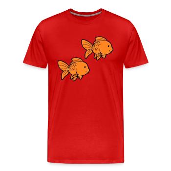 Fish Goldfish - Men's Premium Organic T-Shirt - red - Front - Damien (186cm)