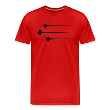 Shooting Star Lines - Men's Premium Organic T-Shirt - red - Front - Damien (186cm)