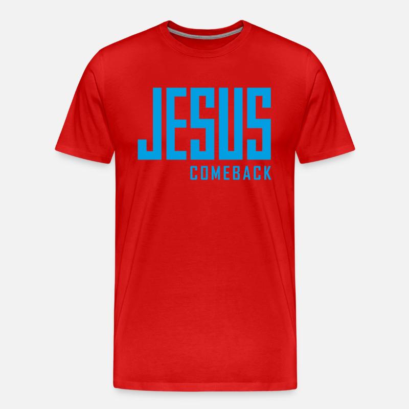 Jesus Comeback – Dein Glaubens-Statement! - Männer Premium Bio T-Shirt - Rot