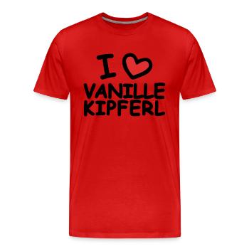J’adore les croissants à la vanille - T-shirt bio Premium Homme - rouge - Devant - Damien (186cm)