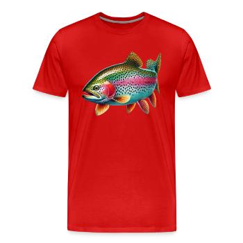 Rainbow trout - Men's Premium Organic T-Shirt - red - Front - Damien (186cm)