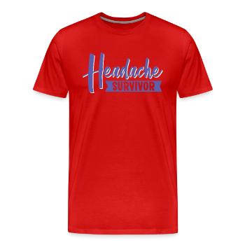 Headache Survivor - Männer Premium Bio T-Shirt - Rot - Vorne - Damien (186cm)