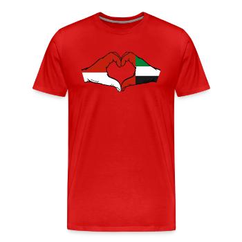 Monaco United Arab Emirates Flag - Men's Premium Organic T-Shirt - red - Front - Damien (186cm)