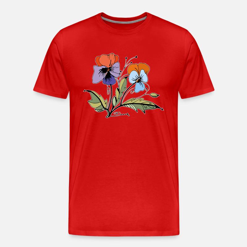 Flowers - Men's Premium Organic T-Shirt - red
