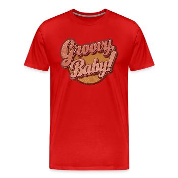 Groovy Baby - Männer Premium Bio T-Shirt - Rot - Vorne - Damien (186cm)