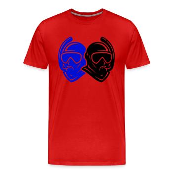 Diver icon - Men's Premium Organic T-Shirt - red - Front - Damien (186cm)