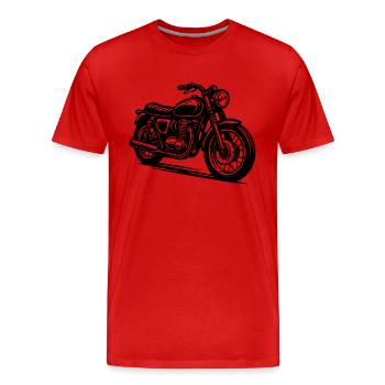 Moto Ancienne - T-shirt bio Premium Homme - rouge - Devant - Damien (186cm)