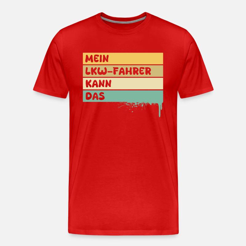 Beruf Lkwfahrer - Männer Premium Bio T-Shirt - Rot