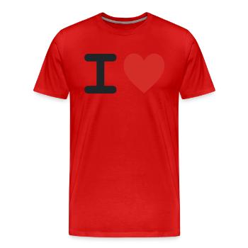 I love - T-shirt bio Premium Homme - rouge - Devant - Damien (186cm)