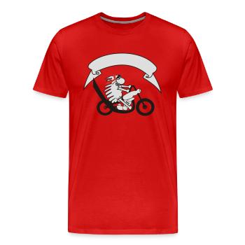 moutons de cycliste avec la bannière - T-shirt bio Premium Homme - rouge - Devant - Damien (186cm)