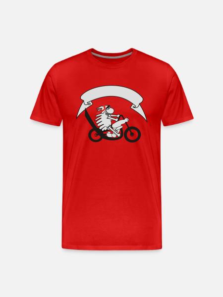 Biker sheep with banner - Men's Premium Organic T-Shirt - red