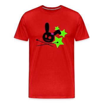 Voodoo Bunny Stars - Männer Premium Bio T-Shirt - Rot - Vorne - Damien (186cm)