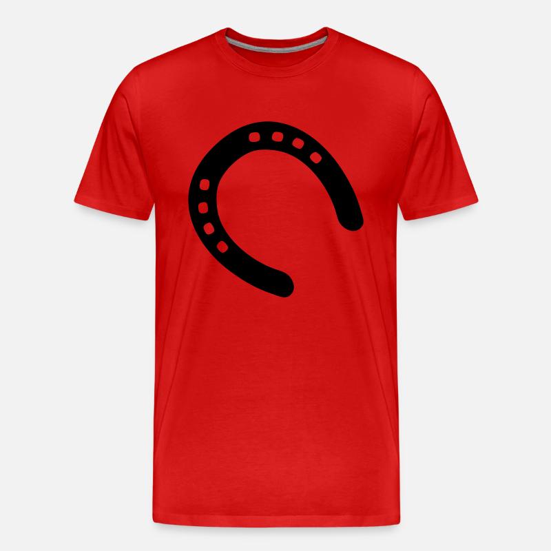 Pferd hufeisen - Männer Premium Bio T-Shirt - Rot