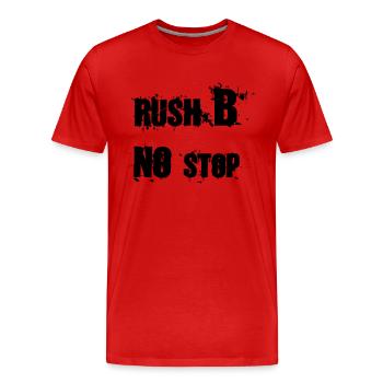 RUSH B NO STOP - Männer Premium Bio T-Shirt - Rot - Vorne - Damien (186cm)