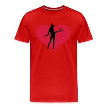 she_devil - T-shirt bio Premium Homme - rouge - Devant - Damien (186cm)