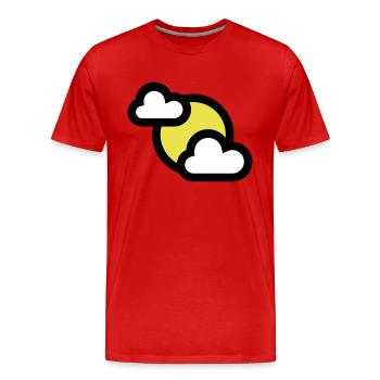 Icône météo ou icône partiellement couverte - T-shirt bio Premium Homme - rouge - Devant - Damien (186cm)