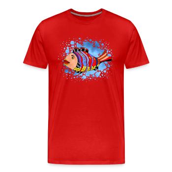 poisson - T-shirt bio Premium Homme - rouge - Devant - Damien (186cm)