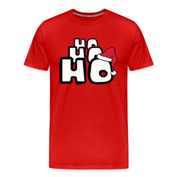 Santa ho ho ho christmas nikolaus weihnac - Men's Premium Organic T-Shirt - red - Front - Damien (186cm)