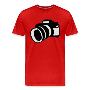 Appareil photo - T-shirt bio Premium Homme - rouge - Devant - Damien (186cm)