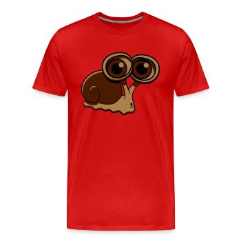 Escargot drôle gros - T-shirt bio Premium Homme - rouge - Devant - Damien (186cm)