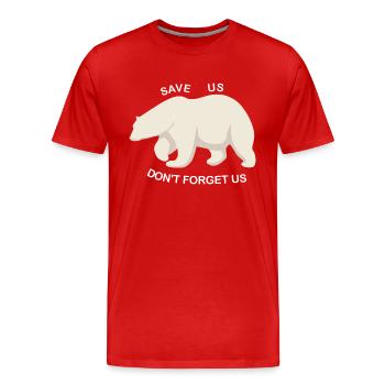 Eisbären retten - Männer Premium Bio T-Shirt - Rot - Vorne - Damien (186cm)