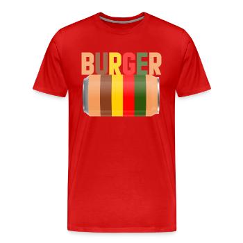 burger fast food - T-shirt bio Premium Homme - rouge - Devant - Damien (186cm)