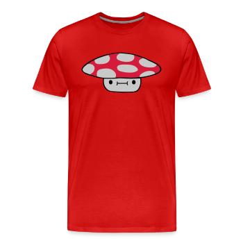 Petit champignon sucré - T-shirt bio Premium Homme - rouge - Devant - Damien (186cm)