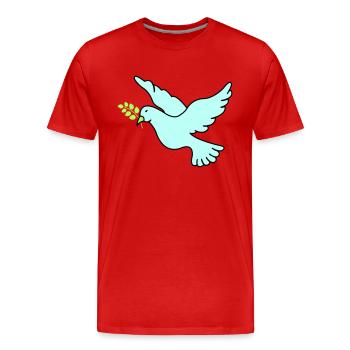 Colombe de la Paix - T-shirt bio Premium Homme - rouge - Devant - Damien (186cm)