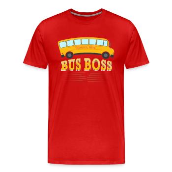 Bus Boss School Bus Driver Yellow Bus - Männer Premium Bio T-Shirt - Rot - Vorne - Damien (186cm)