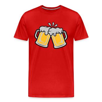 Cruches à bière grillée - T-shirt bio Premium Homme - rouge - Devant - Damien (186cm)