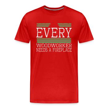 crochet de marteau-piqueur de maçon citation tronçonneuse saisir - T-shirt bio Premium Homme - rouge - Devant - Damien (186cm)