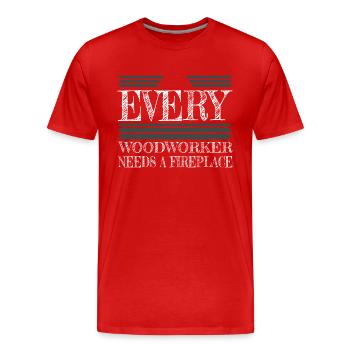 forester fun lumber woodworker carpenter joke - Männer Premium Bio T-Shirt - Rot - Vorne - Damien (186cm)