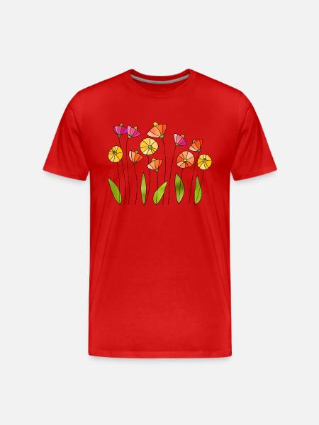 Fleur - T-shirt bio Premium Homme - rouge