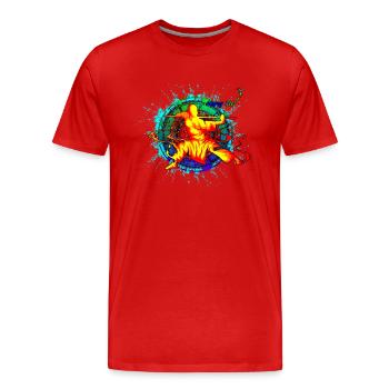 Kung-Fu - Männer Premium Bio T-Shirt - Rot - Vorne - Damien (186cm)