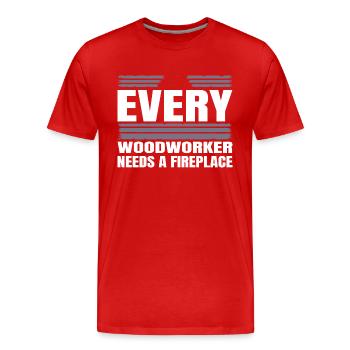 quote cutter safety helmet jokes - Männer Premium Bio T-Shirt - Rot - Vorne - Damien (186cm)