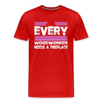 apprenti abatteur d’arbres amour - T-shirt bio Premium Homme - rouge - Devant - Damien (186cm)