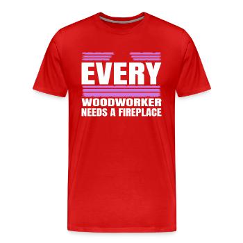 marteau-piqueur casque de sécurité charpentier cite des t-shirts - T-shirt bio Premium Homme - rouge - Devant - Damien (186cm)