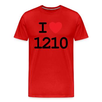 J’adore 1210 - Ich liebe Floridsdorf Shirt - T-shirt bio Premium Homme - rouge - Devant - Damien (186cm)