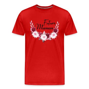 future maman idée cadeau - T-shirt bio Premium Homme - rouge - Devant - Damien (186cm)