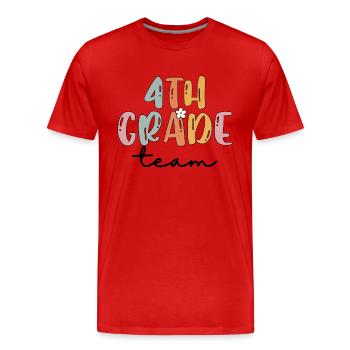 Team 4th Grade Squad Elementary School - Men's Premium Organic T-Shirt - red - Front - Damien (186cm)